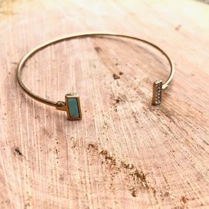 Open Wire Crystal and Blue Stone Bracelet